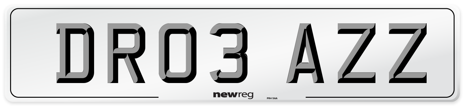 DR03 AZZ Number Plate from New Reg